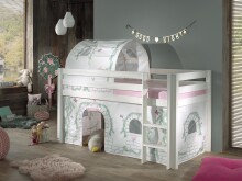 Spielbett >PINO< in Kiefer massiv weiß lackiert - 210x114x106 (BxHxT)