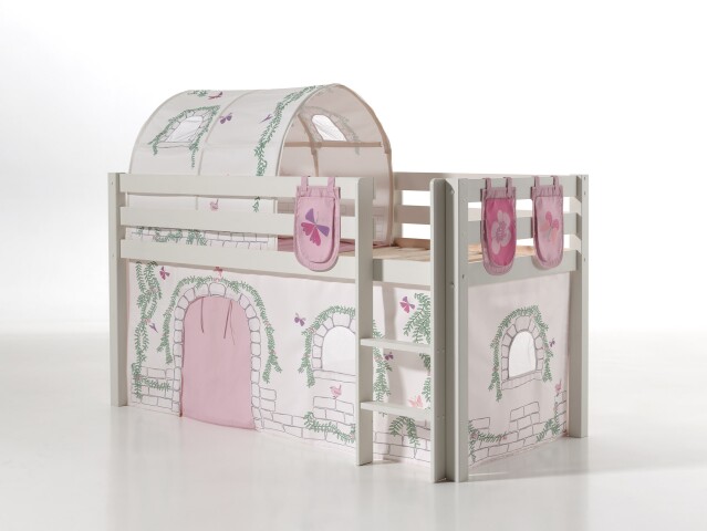 Spielbett >PINO< in Kiefer massiv weiß lackiert - 210x114x106 (BxHxT)