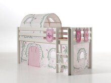 Spielbett >PINO< in Kiefer massiv weiß...