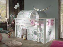 Spielbett >PINO< in Kiefer massiv weiß...