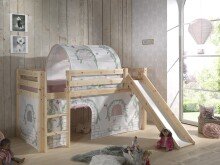 Spielbett >PINO< in Kiefer massiv natur - 210x114x218 (BxHxT)