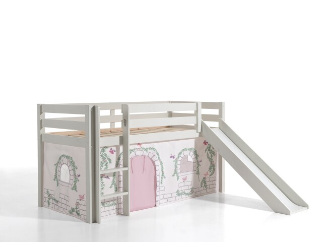 Spielbett >PINO< in Kiefer massiv weiß lackiert - 210x114x218 (BxHxT)