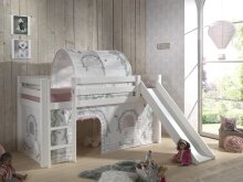 Spielbett >PINO< in Kiefer massiv weiß...