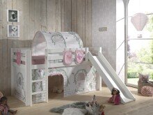 Spielbett >PINO< in Kiefer massiv weiß...