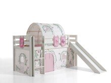 Spielbett >PINO< in Kiefer massiv weiß...