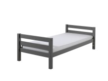 Einzelbett >PINO< in Kiefer massiv grau lackiert -...