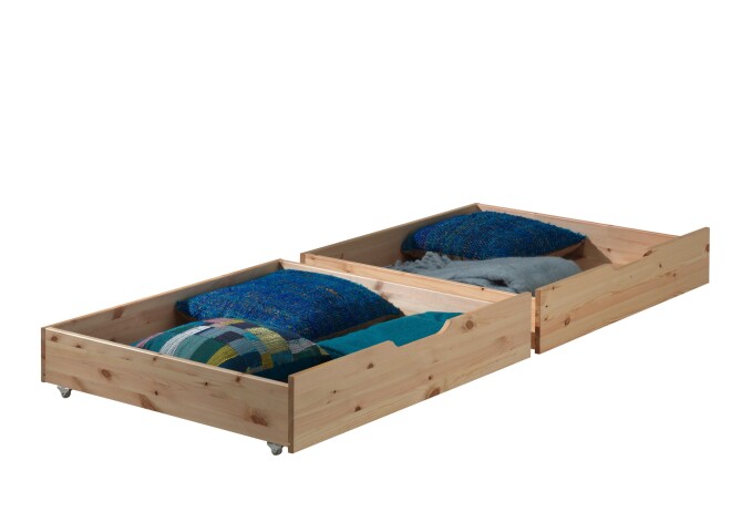 Bettschubkasten >PINO< in Kiefer natur lackiert - 97,5x20,5x88,5 (BxHxT)