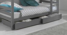 Bettschubkasten >PINO< in Kiefer grau lackiert -...