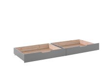 Bettschubkasten >PINO< in Kiefer grau lackiert -...
