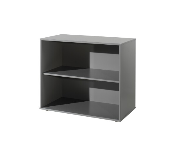 Regal >PINO< in Grau lackiert aus Skandinavische Kiefer - 85,5x43,3x72cm (BxHxT)