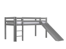 Spielbett >PINO< in Kiefer massiv grau lackiert -...