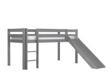 Spielbett >PINO< in Kiefer massiv grau lackiert -...
