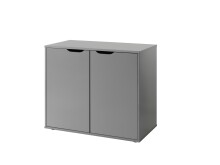 Kommode >PINO< in Grau lackiert aus MDF -...