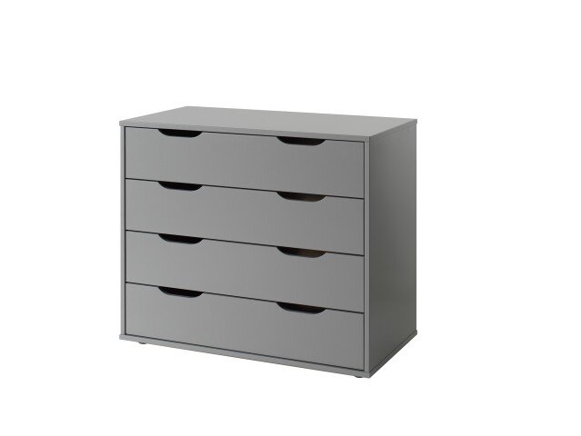 Schubkastenkommode >PINO< in Grau lackiert aus MDF - 85,5x43,3x72cm (BxHxT)