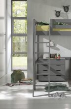 Schubkastenkommode >PINO< in Grau lackiert aus MDF - 85,5x43,3x72cm (BxHxT)