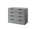 Schubkastenkommode >PINO< in Grau lackiert aus MDF - 85,5x43,3x72cm (BxHxT)