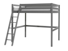 Hochbett >PINO< in Kiefer massiv grau lackiert -...
