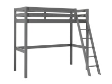 Hochbett >PINO< in Kiefer massiv grau lackiert - 209x190x165 (BxHxT)
