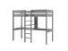 Hochbett >PINO< in Kiefer massiv grau lackiert - 208x175x105 (BxHxT)
