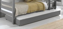 Bettschubkasten >PINO< in Kiefer massiv grau lackiert - 196x19x94 (BxHxT)