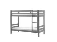 Etagenbett >PINO< in Kiefer massiv grau lackiert -...