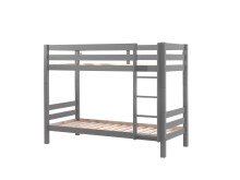 Etagenbett >PINO< in Kiefer massiv grau lackiert - 210x161x105 (BxHxT)