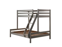 Etagenbett >PINO< in Kiefer massiv grau lackiert -...