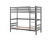 Etagenbett >PINO< in Kiefer massiv grau lackiert - 210x182x105 (BxHxT)