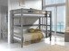 Etagenbett >PINO< in Kiefer massiv grau lackiert - 210x182x105 (BxHxT)