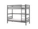 Etagenbett >PINO< in Kiefer massiv grau lackiert - 210x182x105 (BxHxT)
