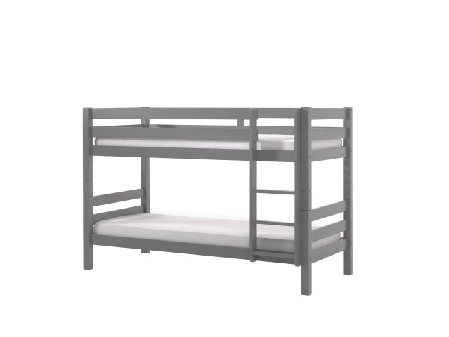 Etagenbett >PINO< in Kiefer massiv grau lackiert - 210x140x105 (BxHxT)