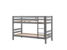 Etagenbett >PINO< in Kiefer massiv grau lackiert - 210x140x105 (BxHxT)