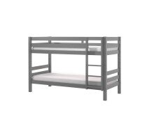 Etagenbett >PINO< in Kiefer massiv grau lackiert -...