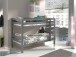 Etagenbett >PINO< in Kiefer massiv grau lackiert - 210x140x105 (BxHxT)