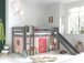 Spielbett >PINO< in Kiefer massiv grau lackiert - 210x114x218 (BxHxT)