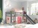Spielbett >PINO< in Kiefer massiv grau lackiert - 210x114x218 (BxHxT)
