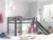 Spielbett >PINO< in Kiefer massiv grau lackiert - 210x114x218 (BxHxT)