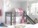 Spielbett >PINO< in Kiefer massiv grau lackiert - 210x114x218 (BxHxT)