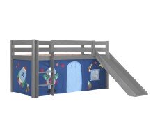 Spielbett >PINO< in Kiefer massiv grau lackiert -...