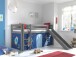 Spielbett >PINO< in Kiefer massiv grau lackiert - 210x114x218 (BxHxT)