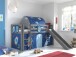 Spielbett >PINO< in Kiefer massiv grau lackiert - 210x114x218 (BxHxT)