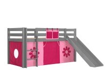 Spielbett >PINO< in Kiefer massiv grau lackiert -...