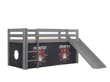 Spielbett >PINO< in Kiefer massiv grau lackiert -...