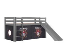 Spielbett >PINO< in Kiefer massiv grau lackiert -...