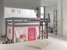 Spielbett >PINO< in Kiefer massiv grau lackiert - 210x114x106 (BxHxT)
