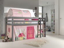 Spielbett >PINO< in Kiefer massiv grau lackiert - 210x114x106 (BxHxT)