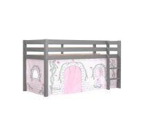 Spielbett >PINO< in Kiefer massiv grau lackiert - 210x114x106 (BxHxT)