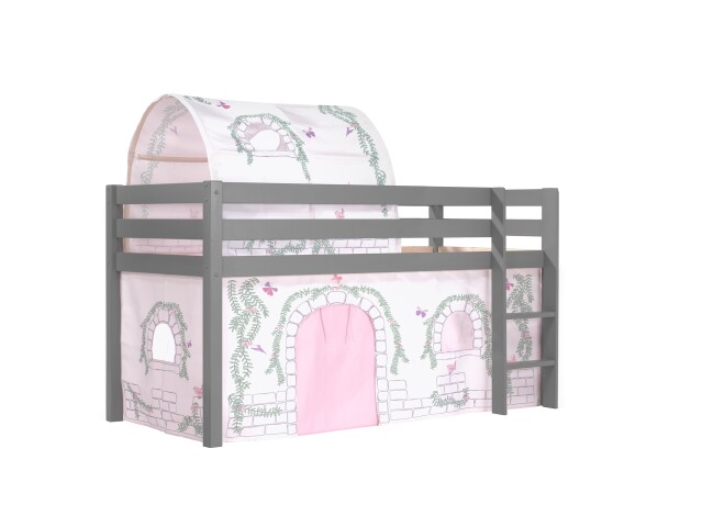 Spielbett >PINO< in Kiefer massiv grau lackiert - 210x114x106 (BxHxT)