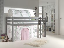 Spielbett >PINO< in Kiefer massiv grau lackiert - 210x114x106 (BxHxT)