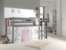 Spielbett >PINO< in Kiefer massiv grau lackiert - 210x114x106 (BxHxT)